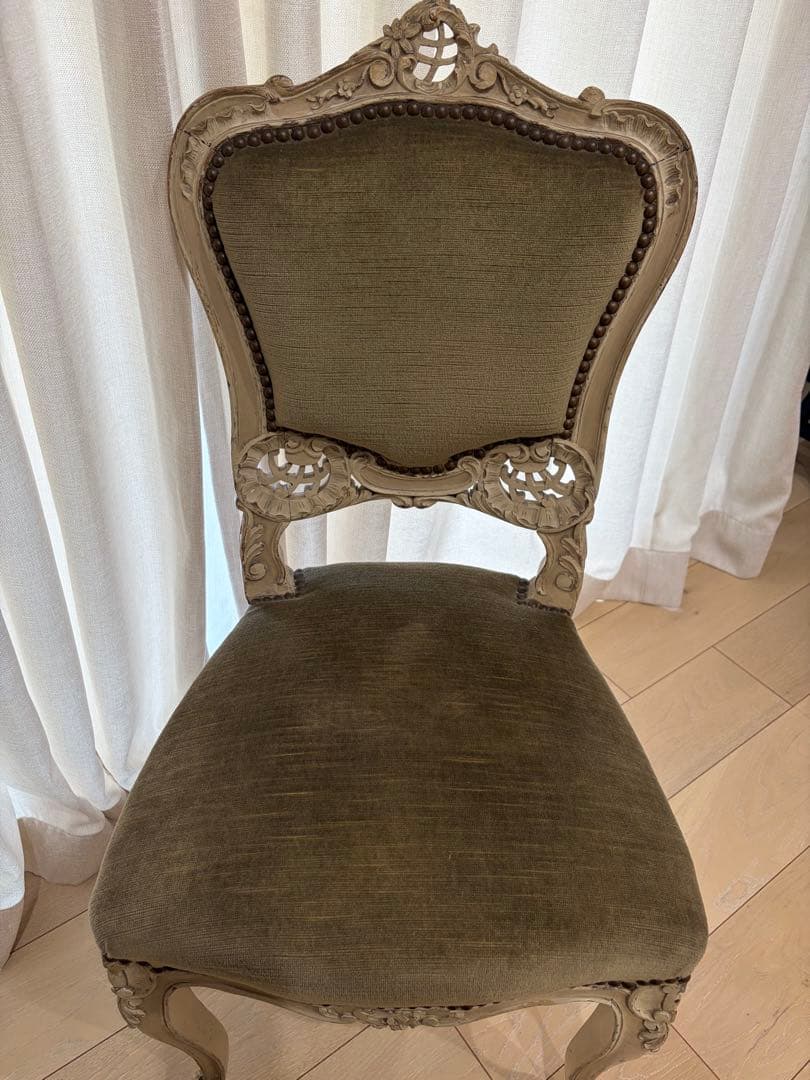 アンティーク　チェア　椅子　ヴィンテージ　猫脚　ロココ調　サロンチェア