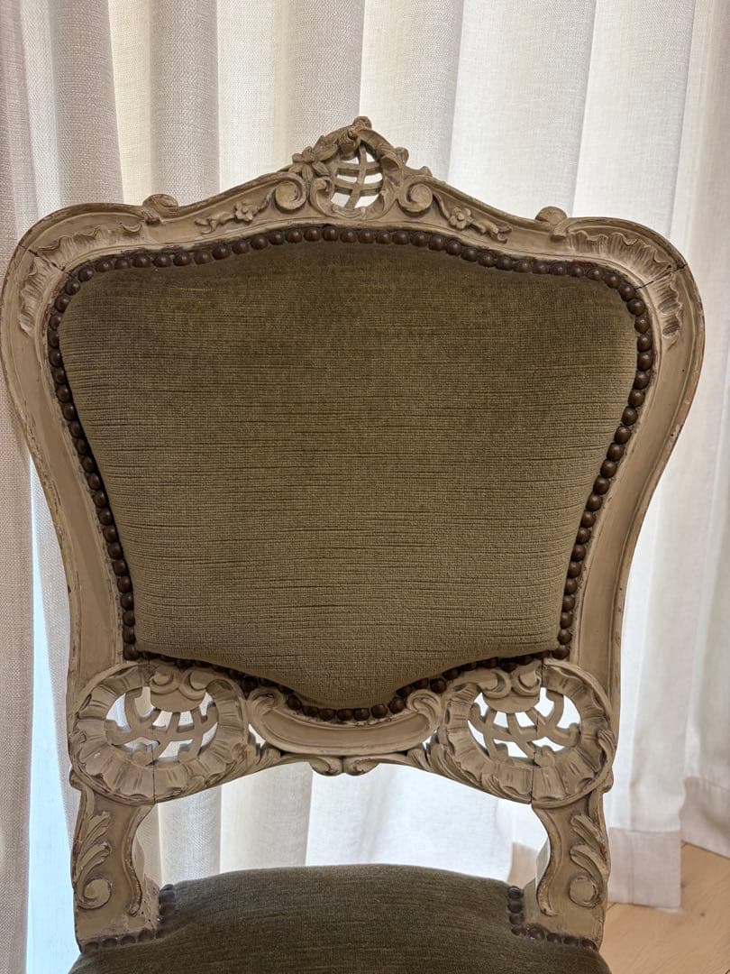 アンティーク　チェア　椅子　ヴィンテージ　猫脚　ロココ調　サロンチェア