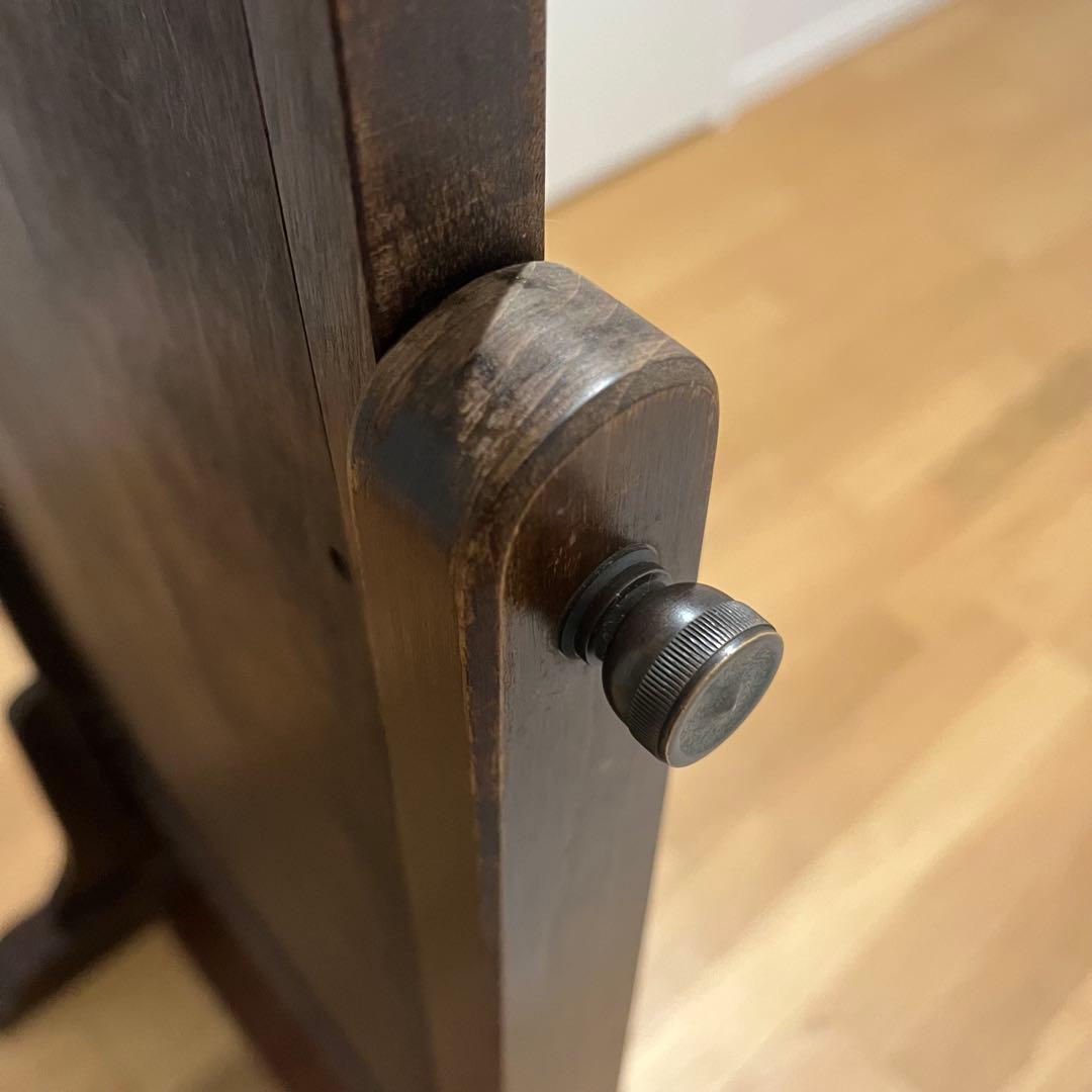 北海道民芸家具 スタンドミラー 姿見 全身鏡 鏡台 木製 アンティーク調