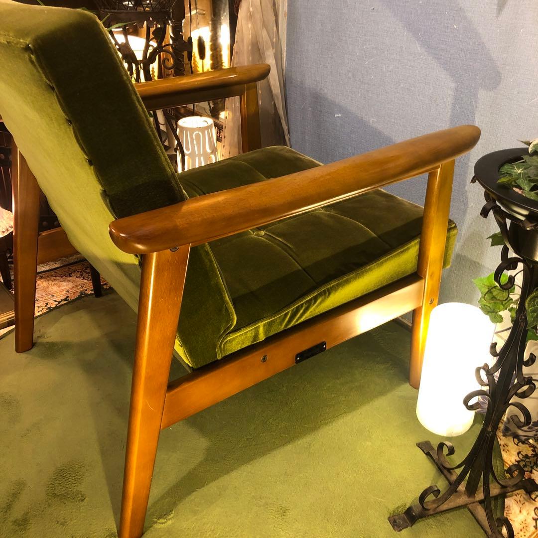 き*)様 ヴィンテージ カリモク６０　1シーター チェア　ソファ　モケットグリー