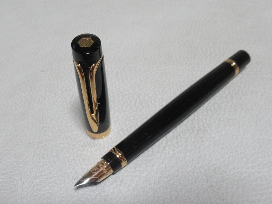 未使用近絶版’90年定価6.6万◆ウォーターマン リエゾン 黒 ペン先18K F