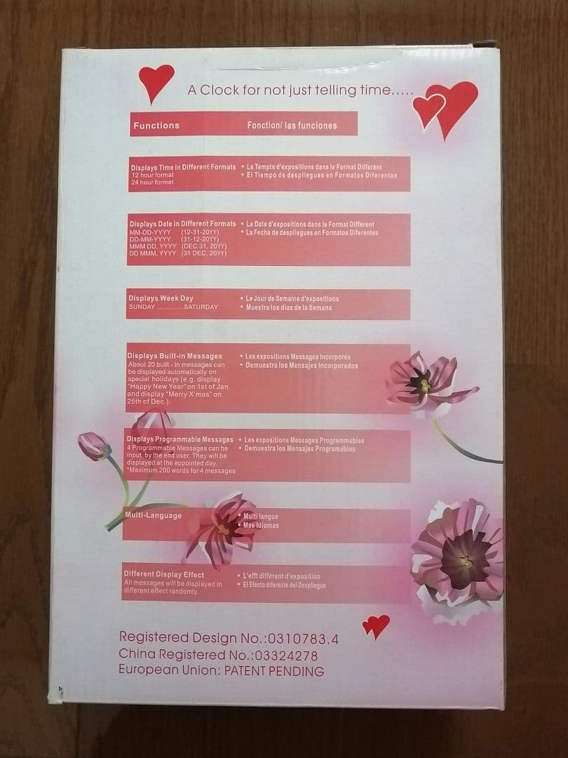 【新品】ハート型 フローティングメッセージ クロック