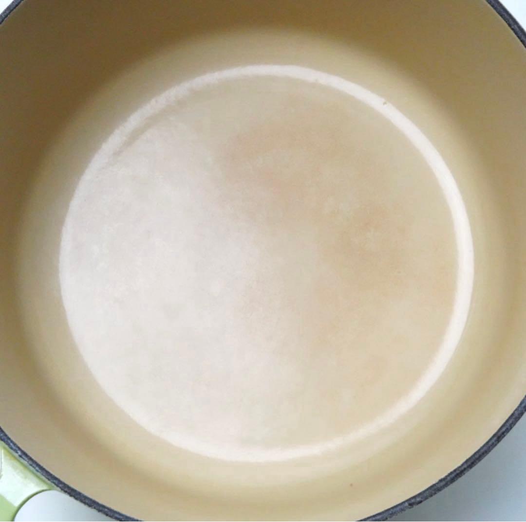 【美品】LE CREUSET　ココット ロンド フルーツグリーン 22cm