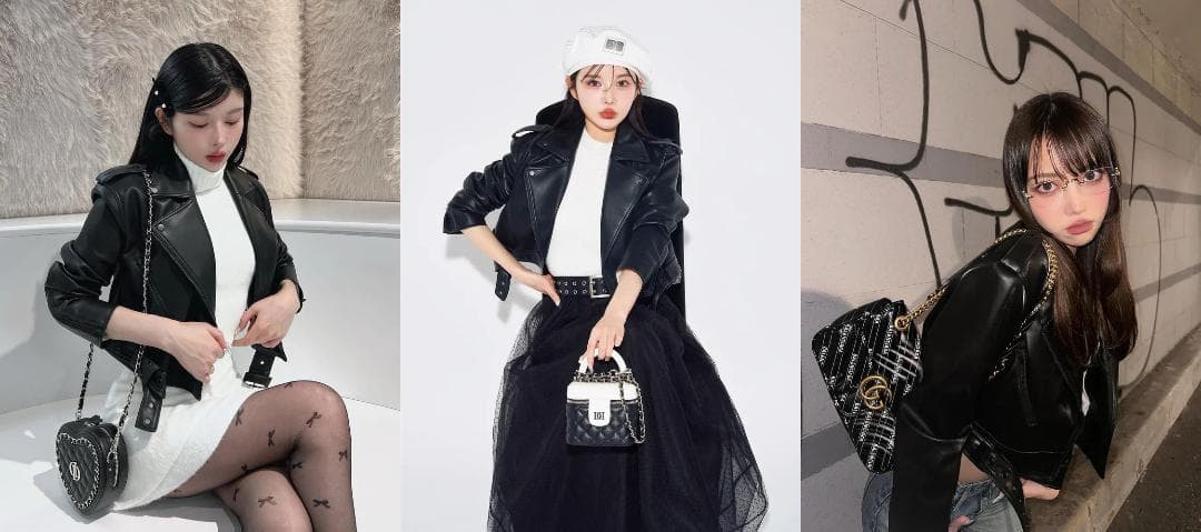 ダーリッチ darich カラーライダースジャケット ブラック BLK