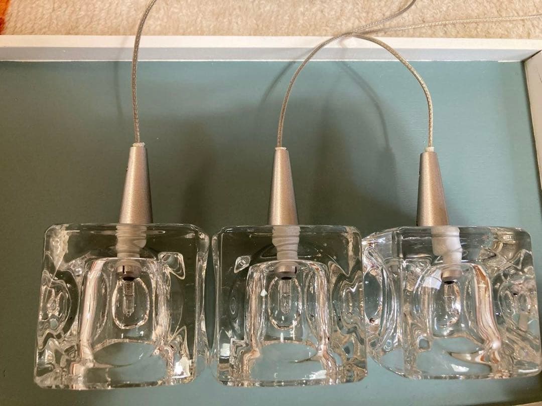 キシマ　クリアガラス 3灯 ペンダントライト