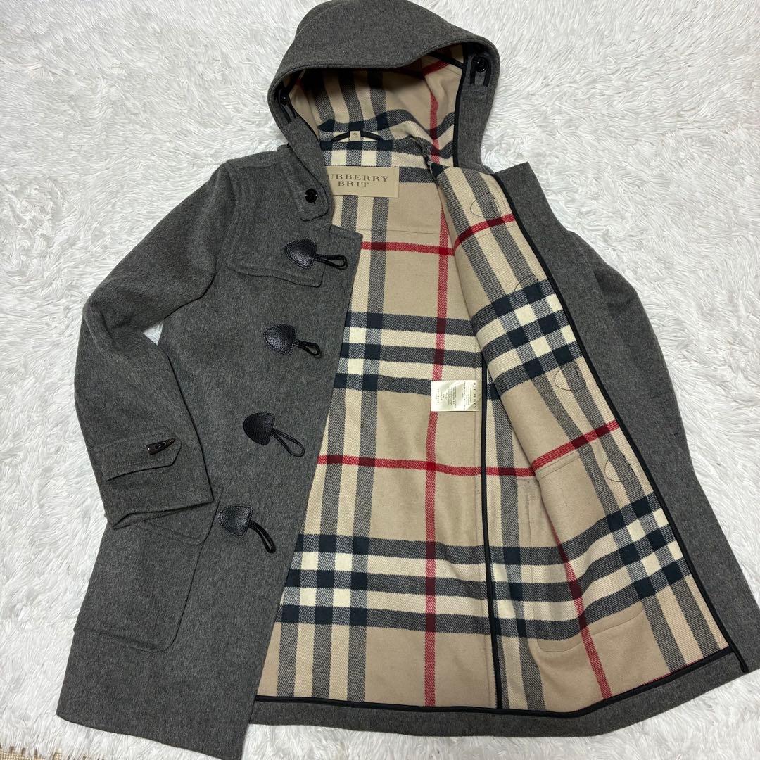 BURBERRY BRID ダッフルコート　裏地ノバチェック　ウール　牛革