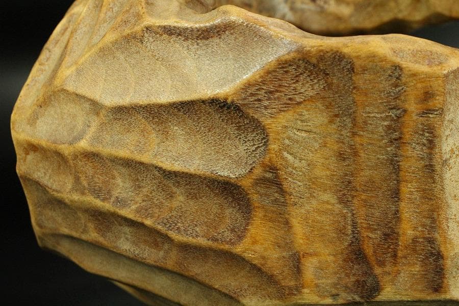 葡萄木 手付 器 木彫 古民具 時代物(K-LC949)