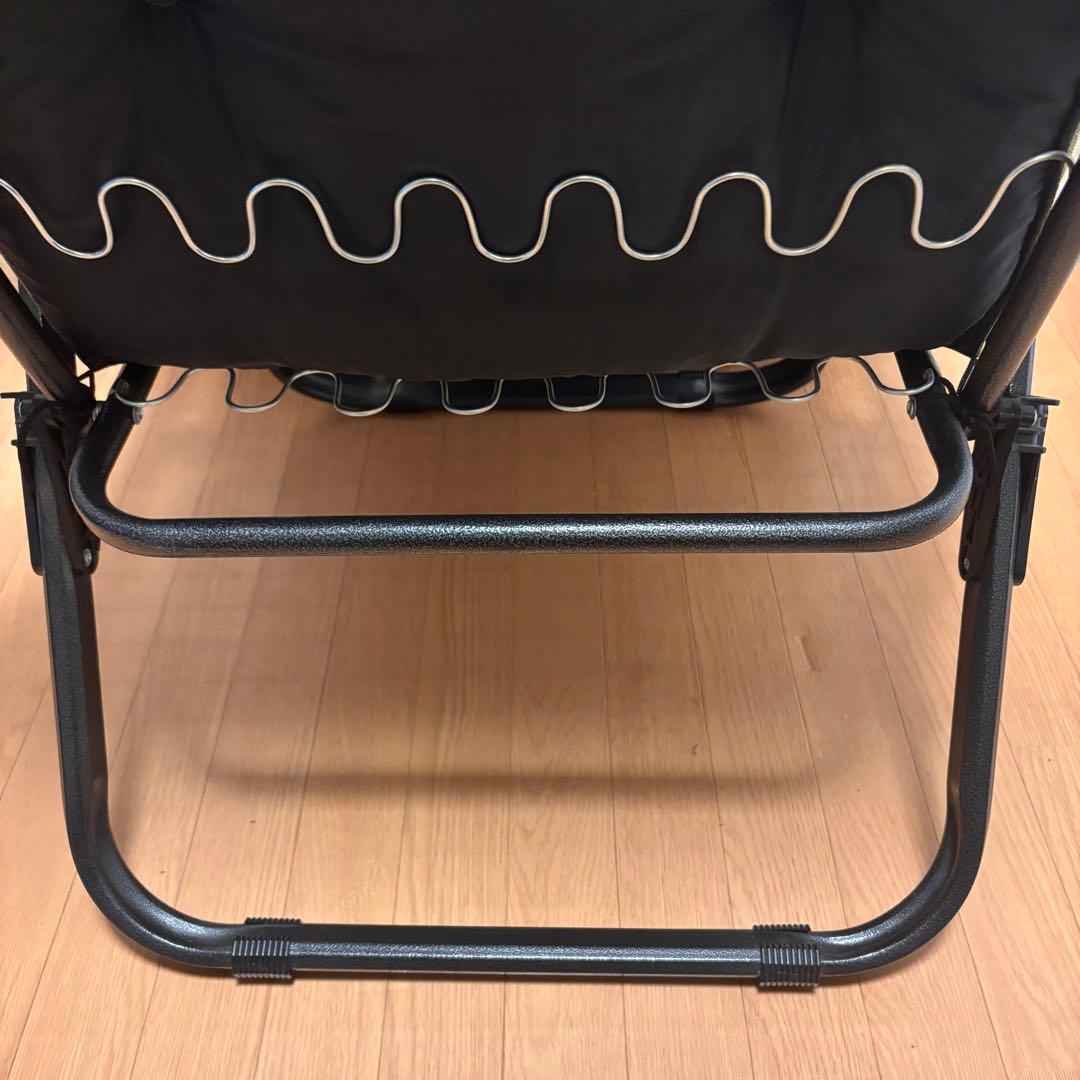 【美品】タック フットレスト付きリクライニングチェア グリーン リラックスチェア