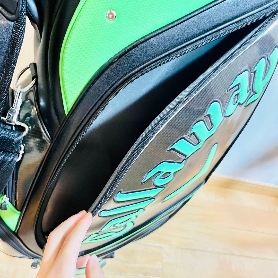 【美品】Callaway キャロウェイ キャディバッグ ブラック/グリーン 9型