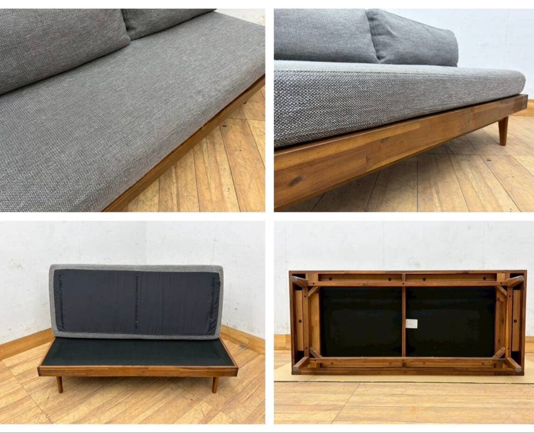 unico ウニコ SWELLA スウェラ ベンチアームレスソファ　グレー