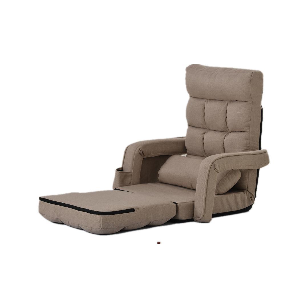 座椅子 リクライニング14段ギアリクライニングチェアーファブリック【コーヒー】