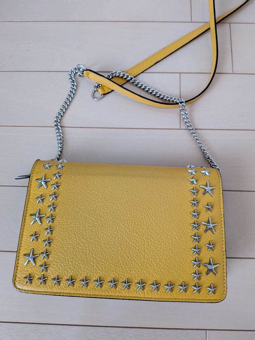 JIMMY CHOO イエロー スタースタッズ ショルダーバッグ