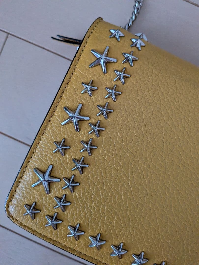 JIMMY CHOO イエロー スタースタッズ ショルダーバッグ