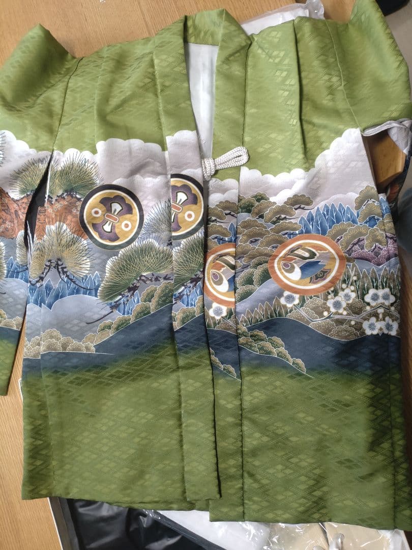 七五三　袴セット　男の子　緑　13点セット