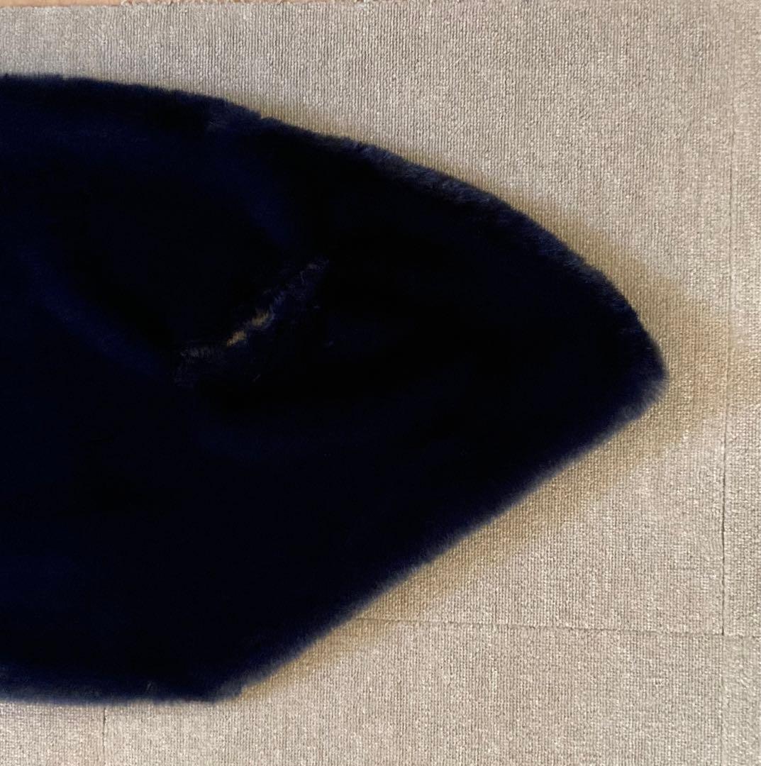 【新品未使用】JENNE リッチボリュームファーケープ ネイビー