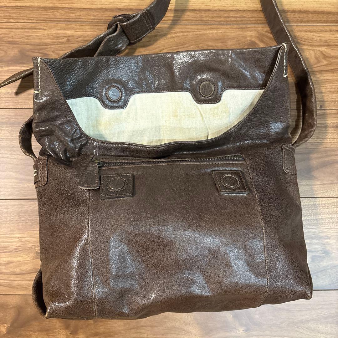 【美品】ゲンテン genten レザー 本革製 ショルダーバッグ メンズ 大容量