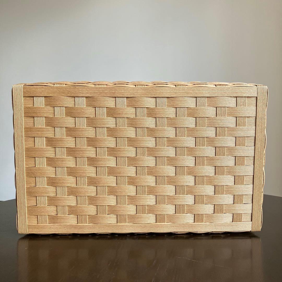 かかのり　エコクラフト　クラフトテープ　ボックス型のかご&鍋敷き