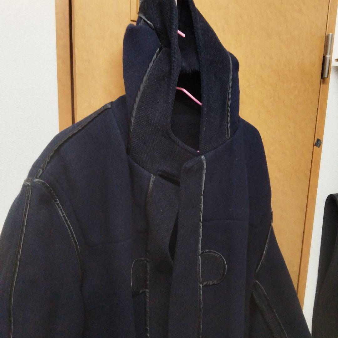 ★【ムーアブルック生地】英国製 オースチンリード 黒 ダッフルコート サイズL