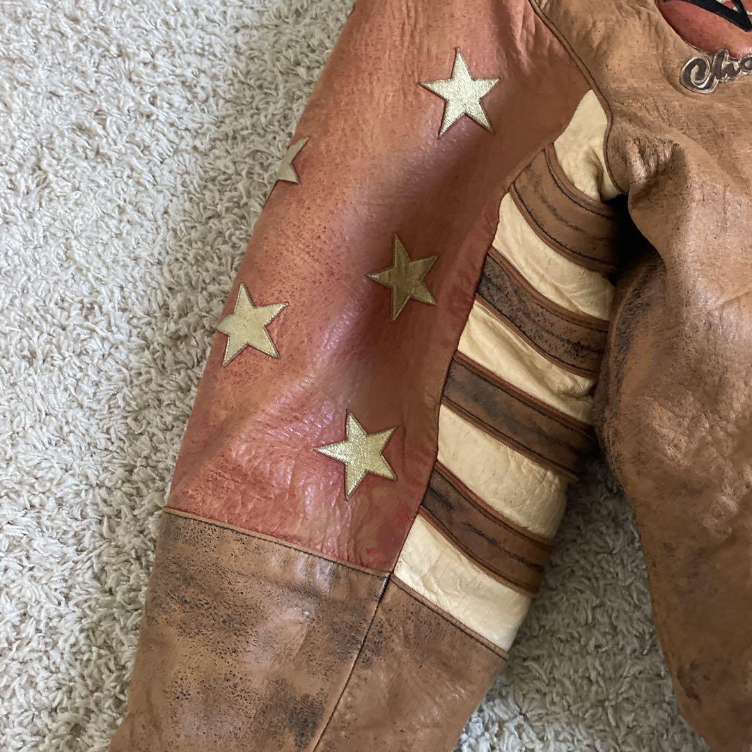 Jeff Hamilton BULLS レザー スタジャン ジャケット 90s