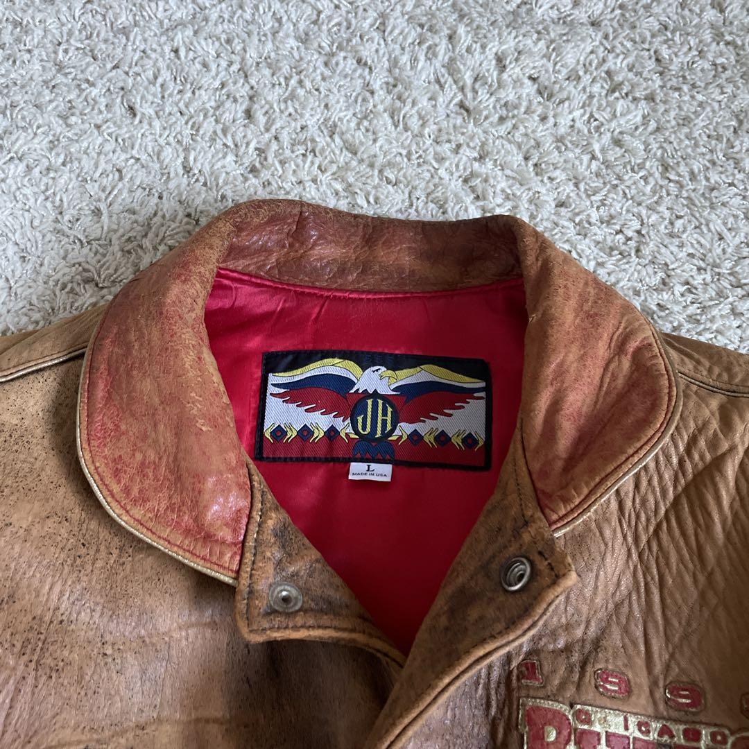 Jeff Hamilton BULLS レザー スタジャン ジャケット 90s