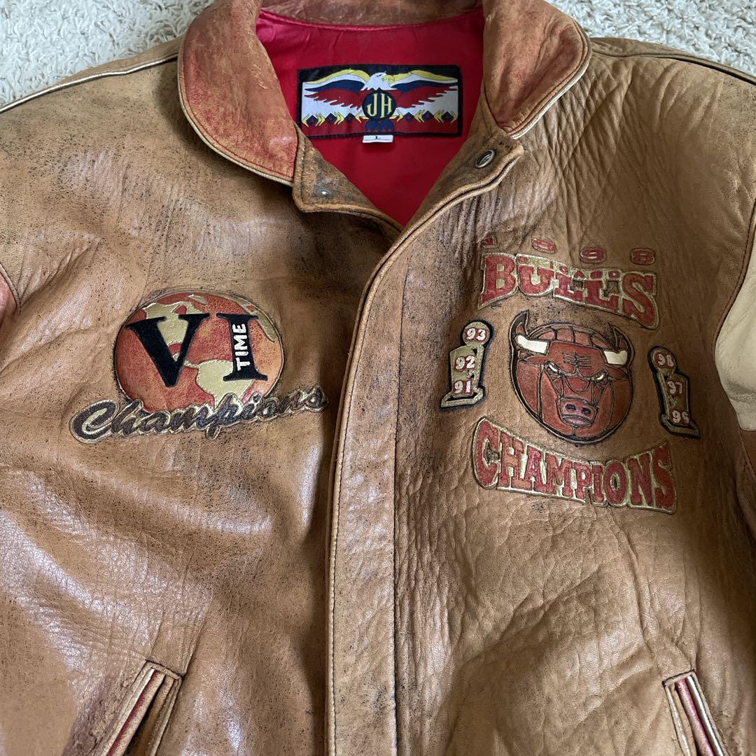 Jeff Hamilton BULLS レザー スタジャン ジャケット 90s