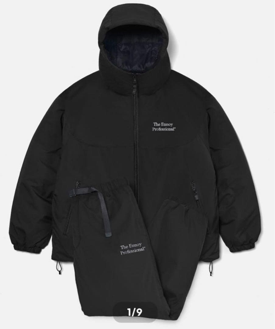 ENNOY Padded Nylon Hoodie SET UP Ｓ ブラック