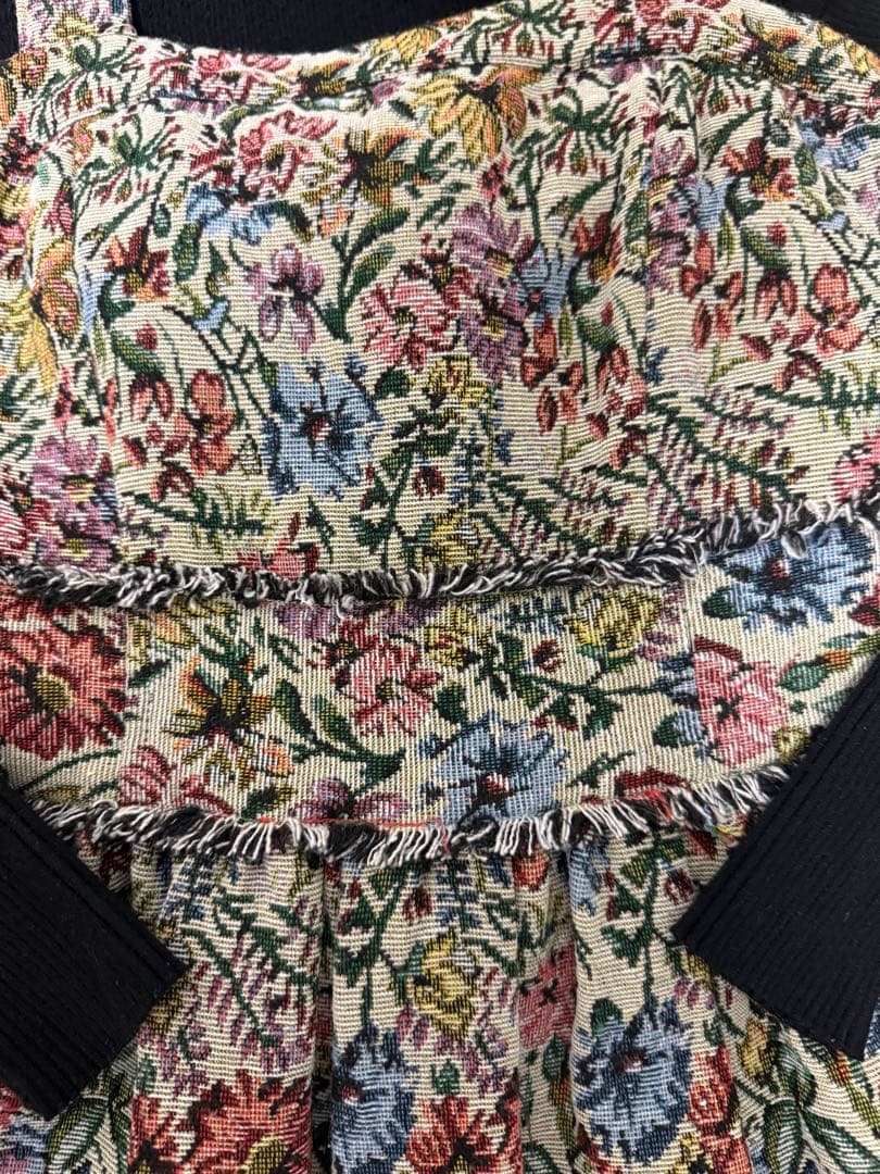 2点セット　リリーブラウン　ゴブラン　ワンピース　フリル　ニット　花柄　リボン