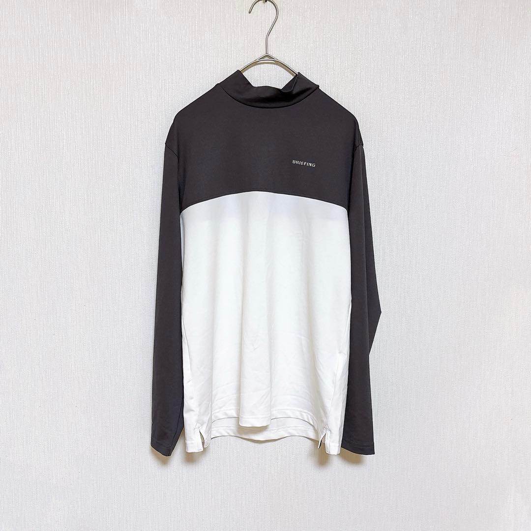 極美品 BRIEFING バイカラー ロングスリーブハイネックシャツ レディース