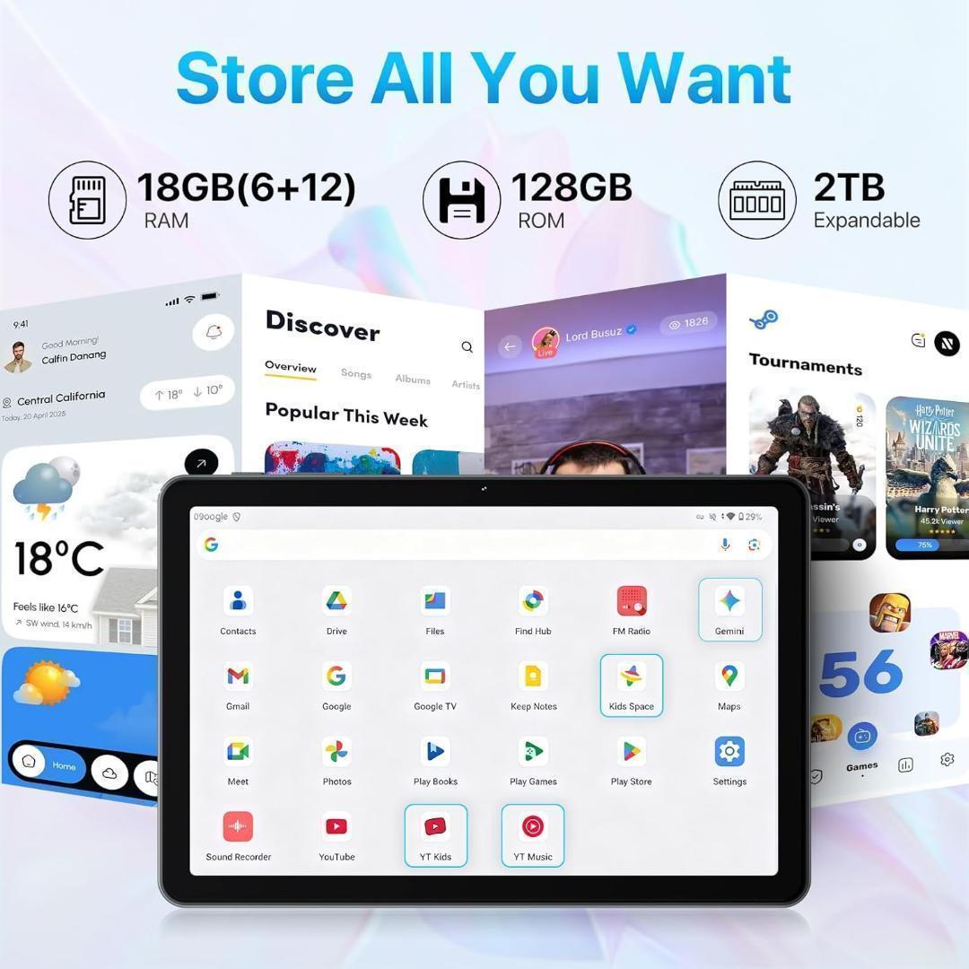 10インチ Android15 GeminiAI タブレット