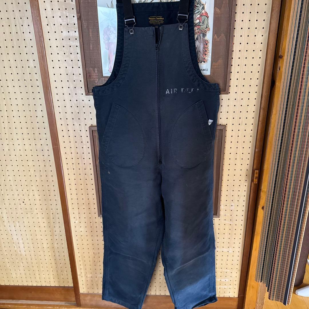 フェローズ FHERROW’S NAVYデッキオーバーオール　デッキパンツ　黒