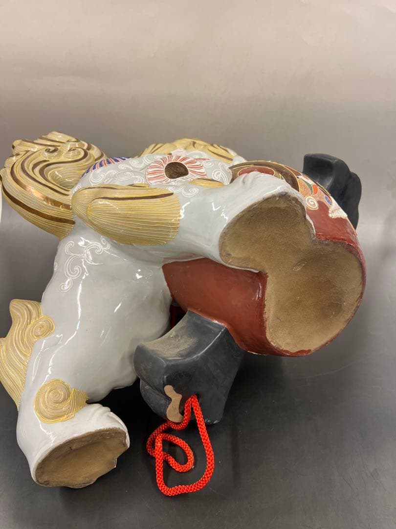 美品 九谷焼 巨大シーサー 送料込み