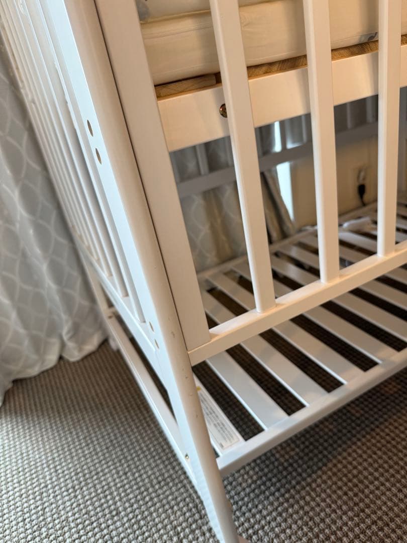 港区★超美品　ハイポジション ベビーベッド アーチⅡ+マットレス＋サイドパット