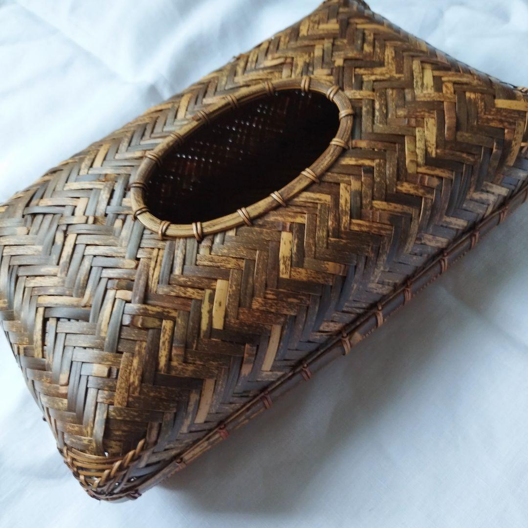 未使用　公長齋小菅　京都　竹細工　竹製品　ティッシュケース　秀逸　日本製　伝統