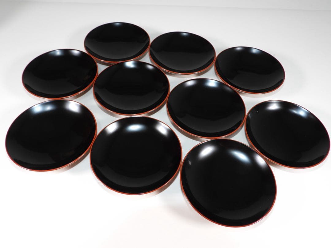 輪島塗 木製漆器 沈金 蓋椀 大吸物椀 汁椀 10客　直径17cm