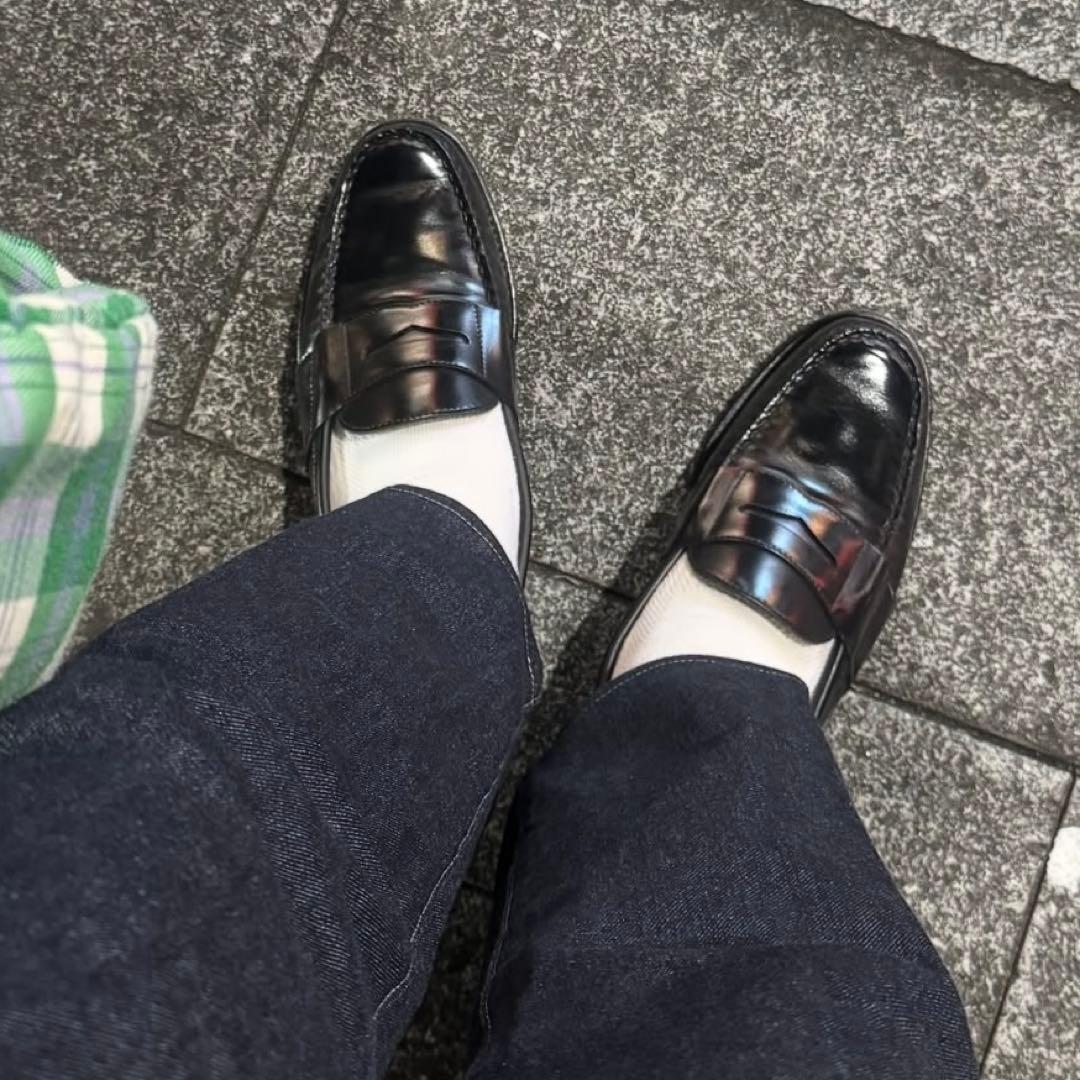 中古 POLO RALPH LAUREN 黒 レザー ローファー ラルフローレン