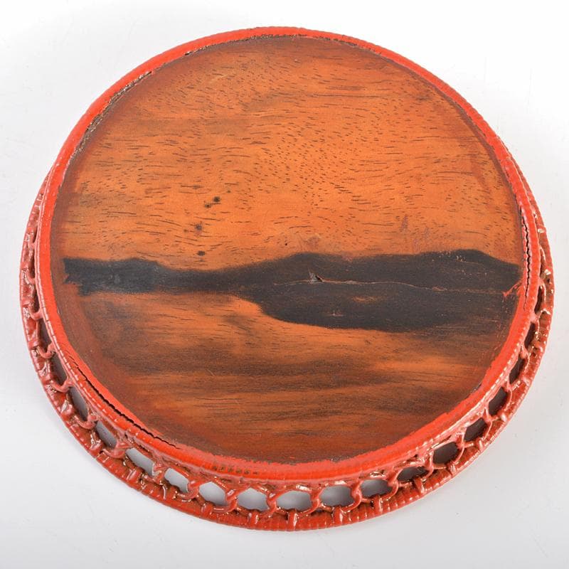 煎茶道具　船橋重郎作　黒柿藤編　銚座　共箱　D　R7108