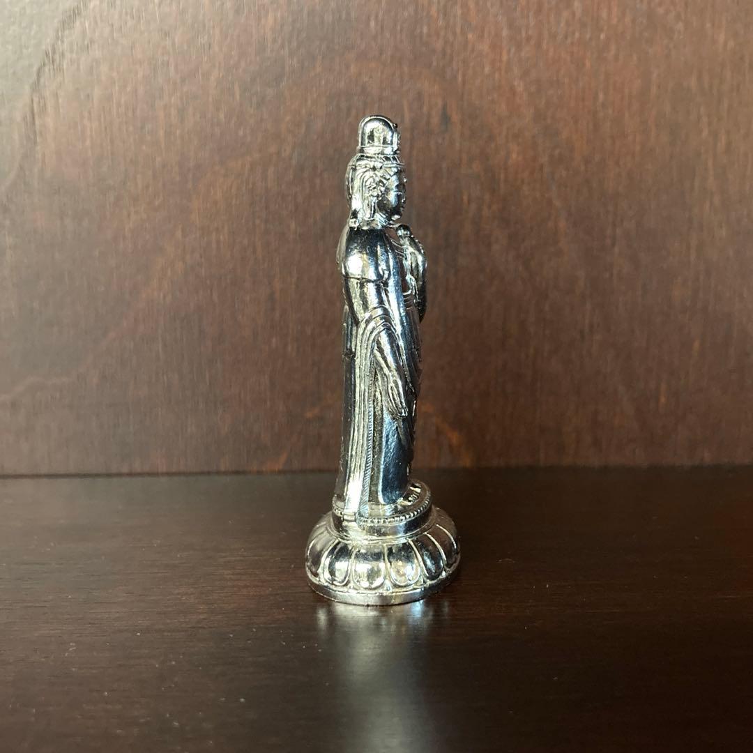 純銀製シルバー洗観音仏像本物ミニチュアフィギュア