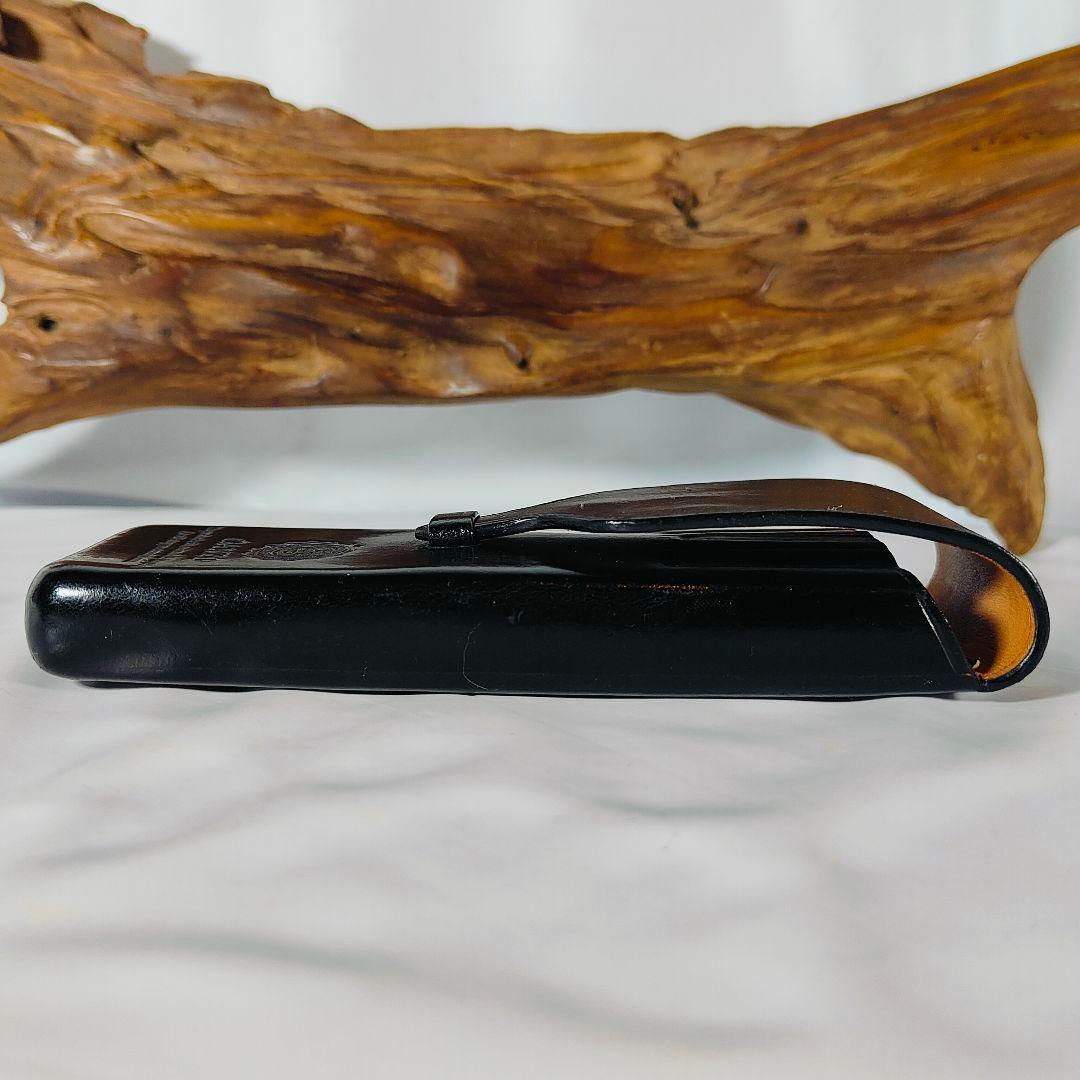 【GANZO／マエストロ2】高級3本差しペンケース　極艶ブラックイタリアンレザー