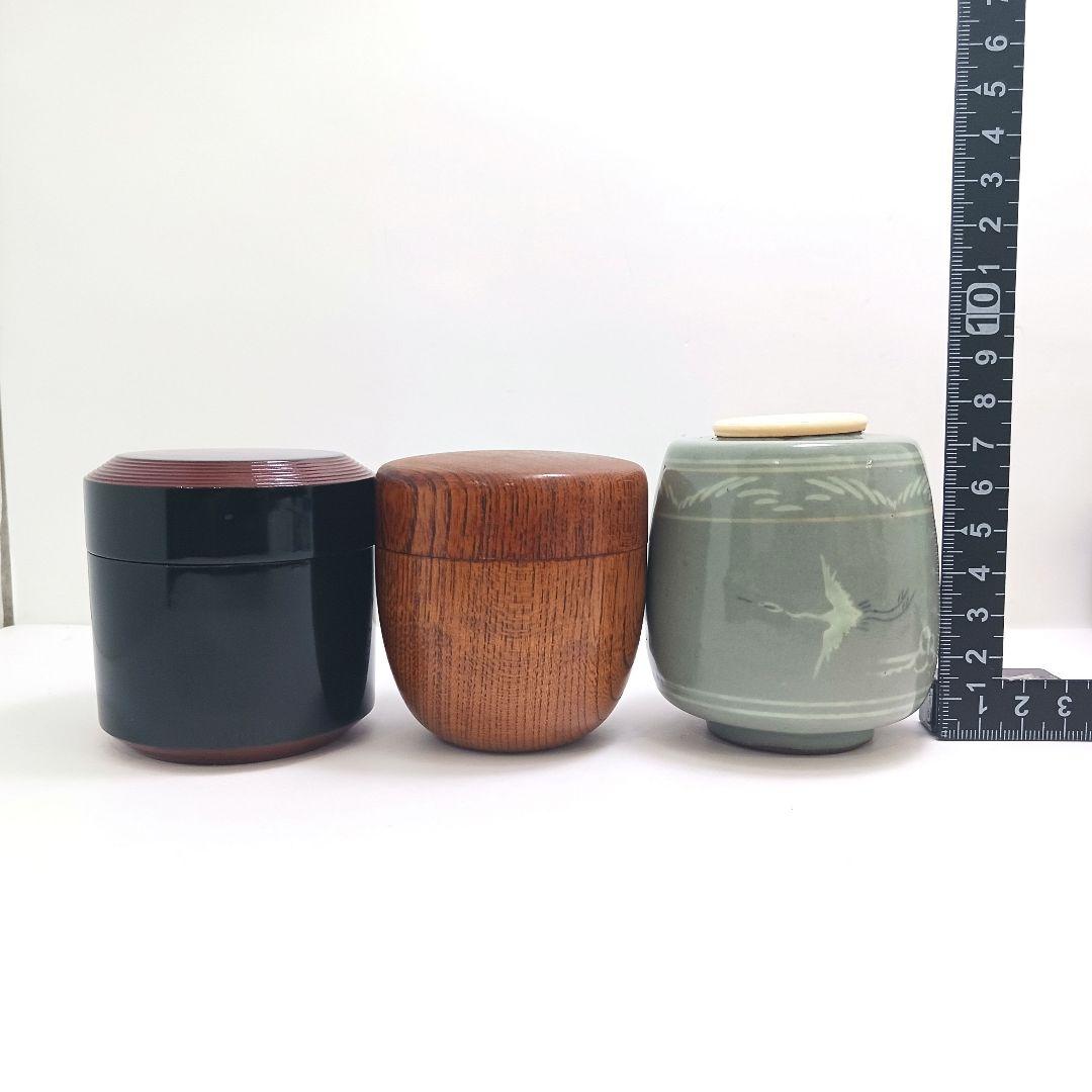 Y3032-14 茶道具 棗 茶入 3個セット　YY