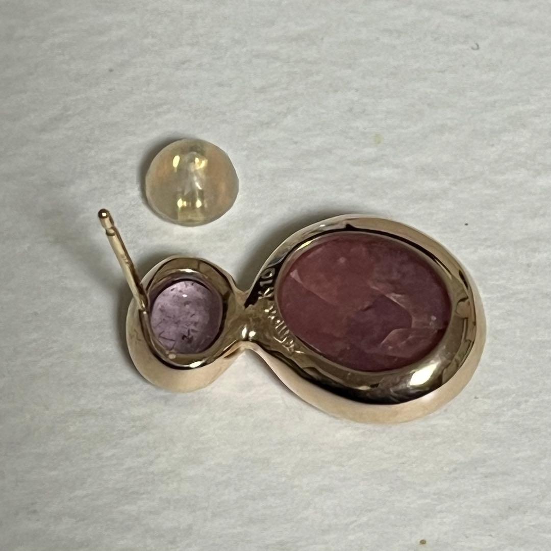 somon ソモン　ピアス　ゴールド　K10 スターサファイア　トルマリン