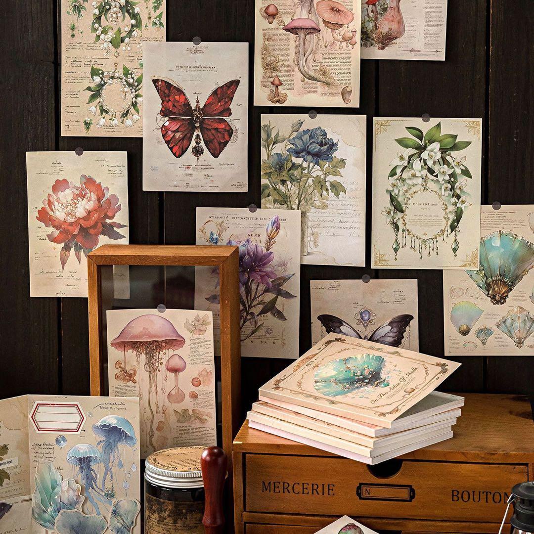 新品　幻想図鑑シリーズ　コラージュベース素材　6種　300枚