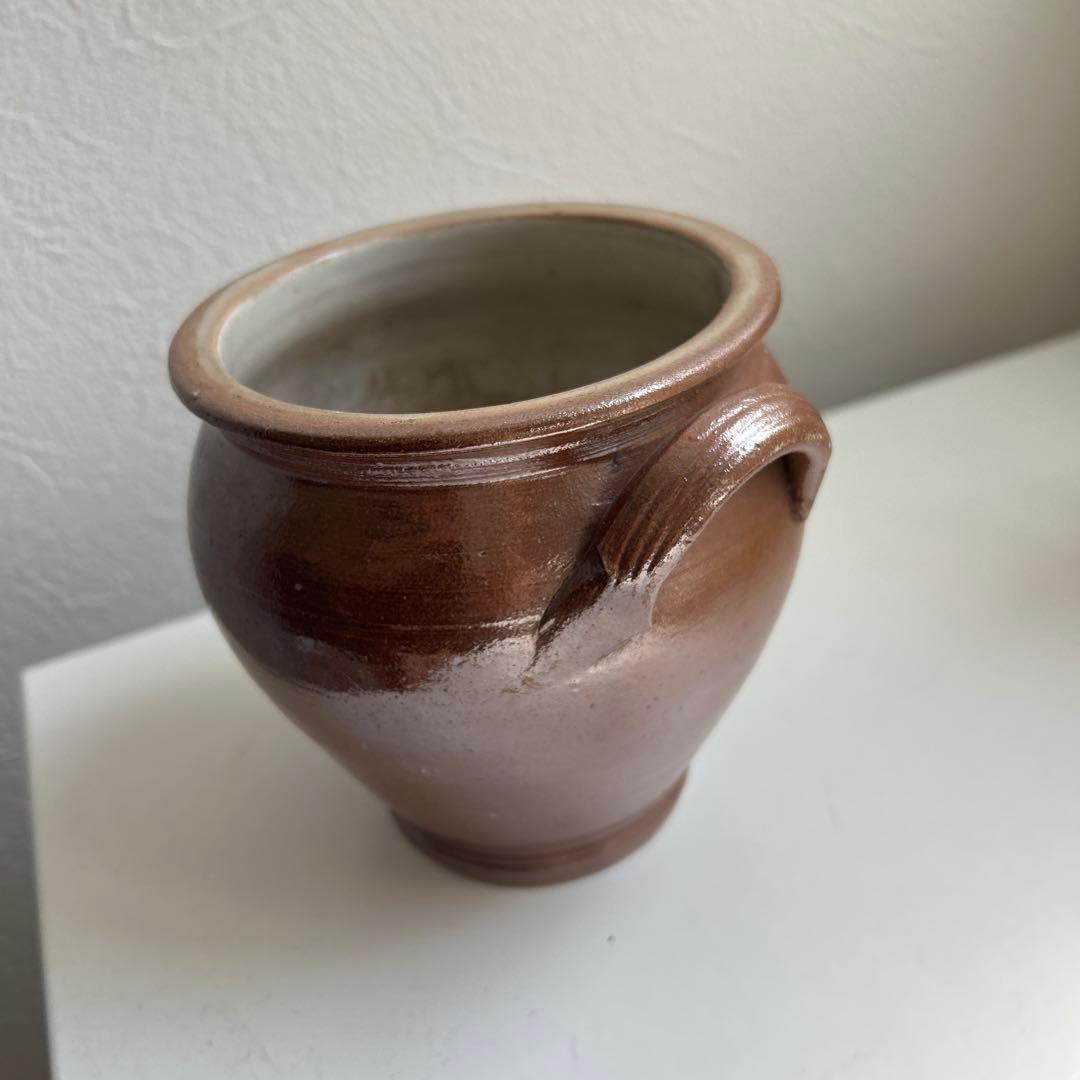 南仏　フランスアンティーク　持ち手付きポット　コンフィチュールポット　保存容器