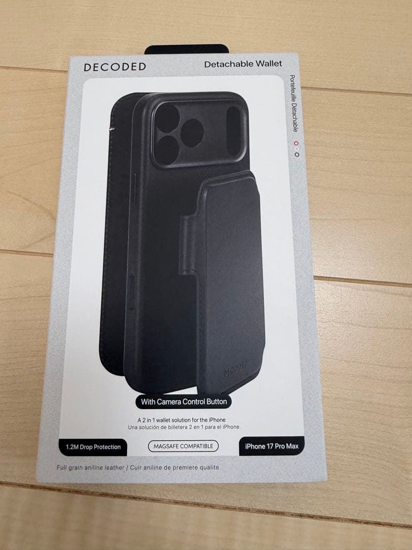 iphone17pro　max DECODED フリップケース 手帳　黒　革