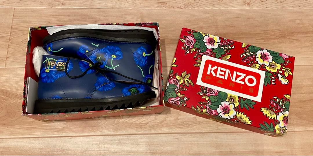 KENZO 花柄 レースアップブーツ サイズ38