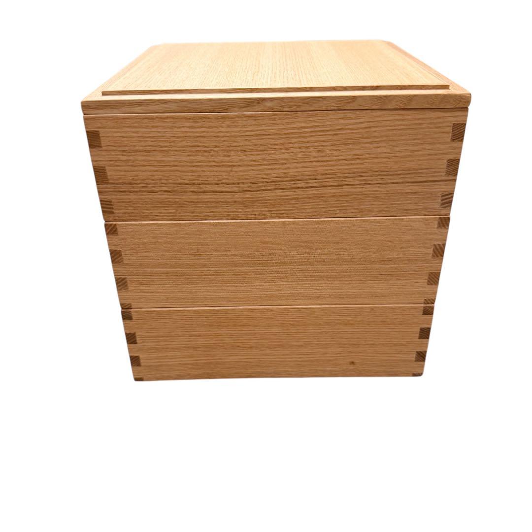 極美品　松屋漆器店　三段重箱　ナチュラル
