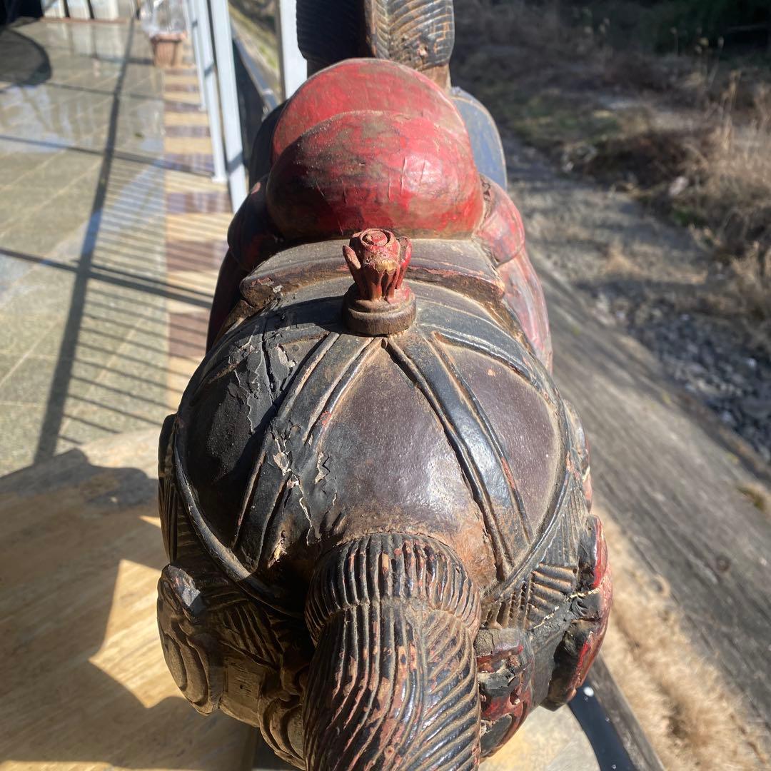 中国美術　古玩　木彫　木製　馬　インテリア　飾り馬