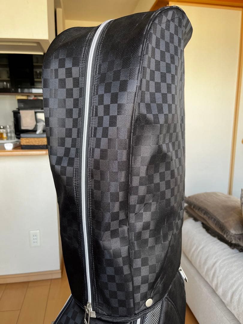専用　極美品XXIOゼクシオ 軽量キャディバッグ　ブラックチェック　ペットボトル