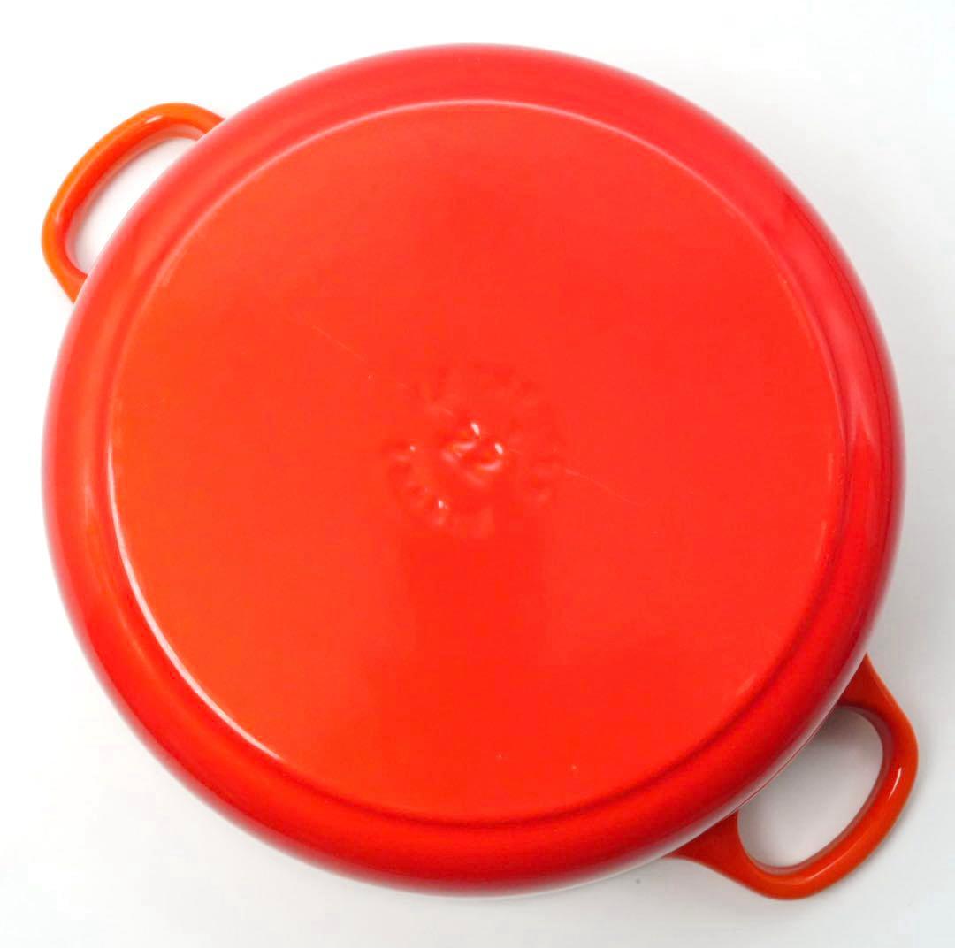 【美品】LE CREUSET　ココット ロンド オレンジ　22cm