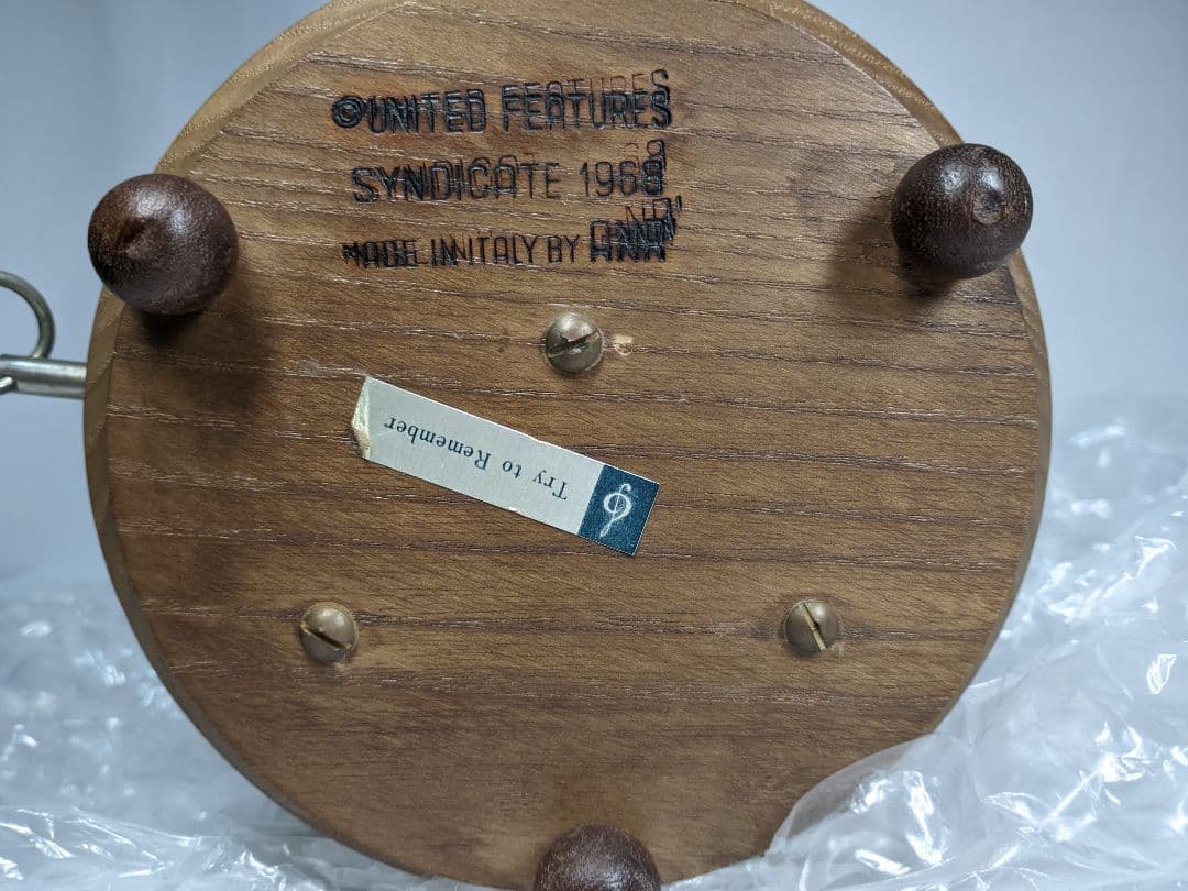 アンリ社製 ANRI チャーリー＆ルーシー オルゴール 木彫り人形 ビンテージ