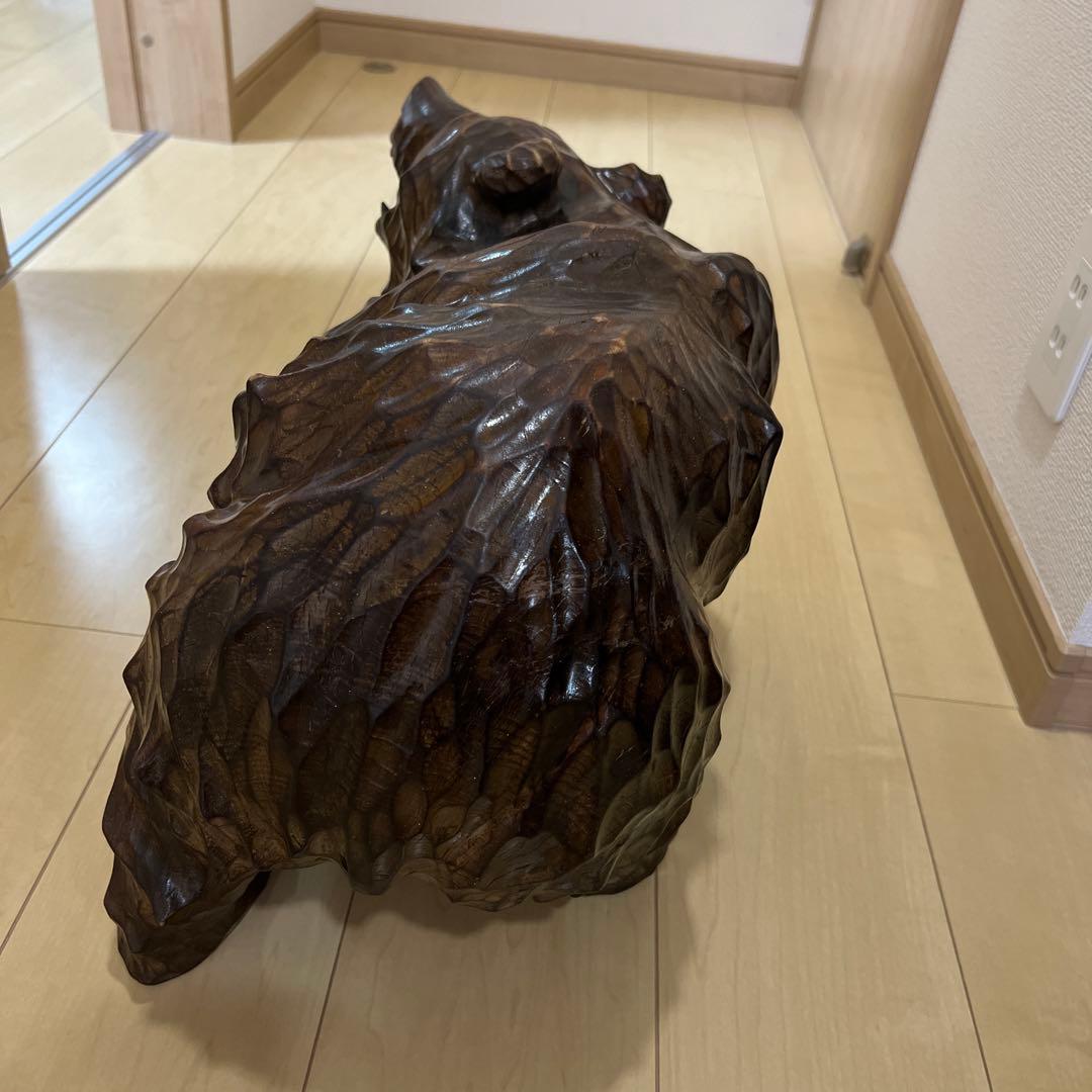 彫刻　熊　置物　木製　オシャレ　アンティーク　大型